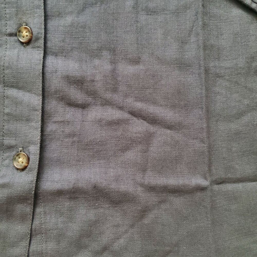 Marine Layer Aria LS Relaxed Embroidered Shirt faded black sz medium button down - Picture 13 of 16